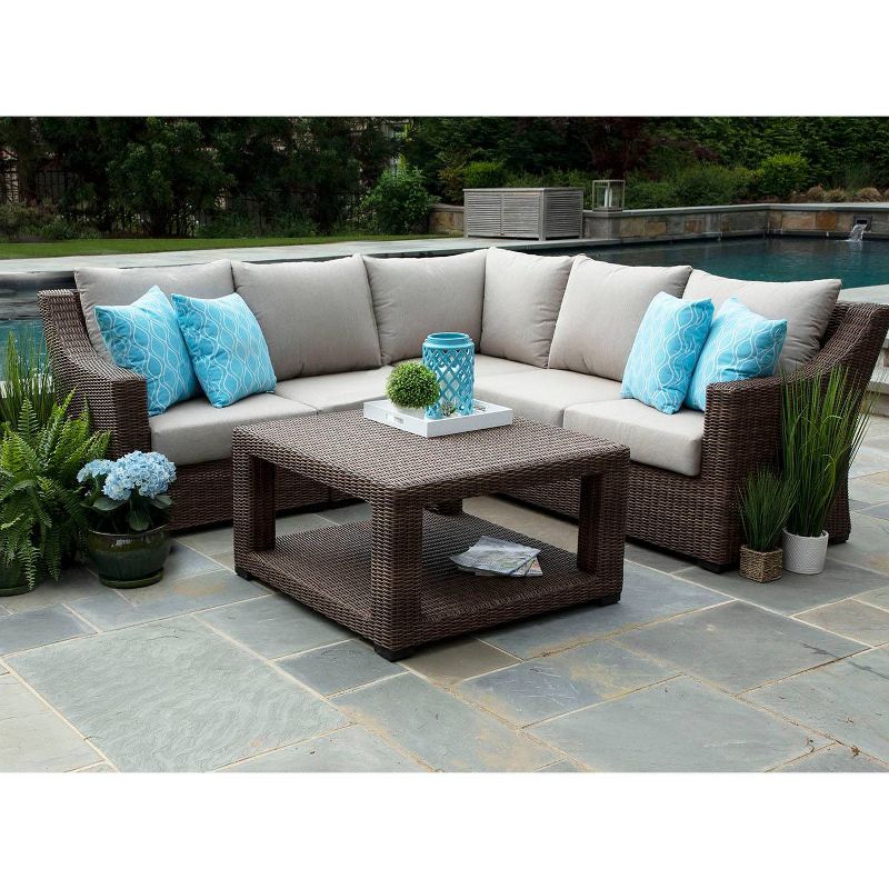 Monteray 4pc Sectional with Sunbrella Fabric Brown - Canopy Home and Garden