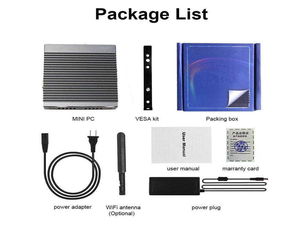 Fanles Mini PC Intel Celeron N2940, up to 2.25Ghz, pfSense, Small desktop Computer with 4 LAN,HD-MI VAG Dual Display, USB3.0, Wi-Fi, Wake-on-LAN, Auto Power On, PXE Boot, 8GB RAM 128GB mSATA SSD