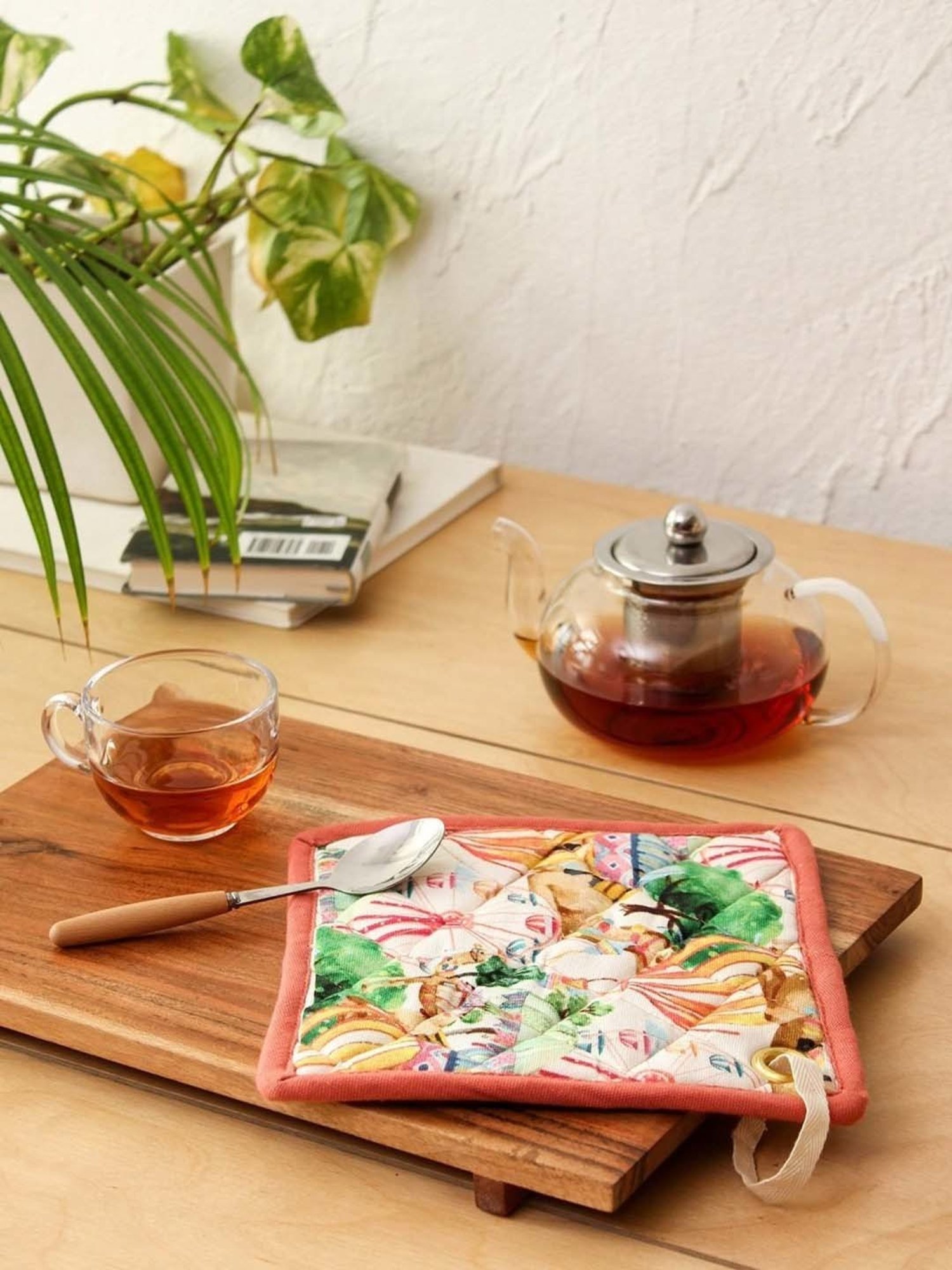 House This Pushkar Printed Pink 180 TC Cotton Pot Holder