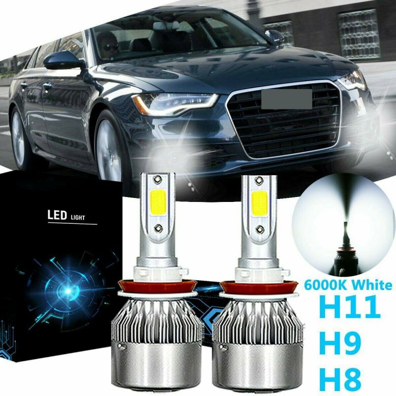2x H11 H9 H8 400000LM 2200W 6500K COB LED Headlight Hi/Low Beam Fog Light Bulbs