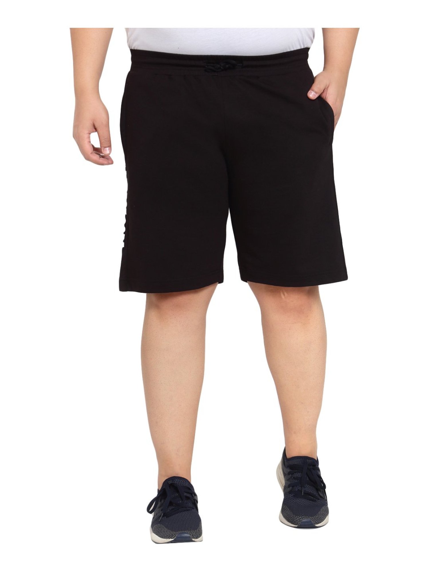 Melon by PlusS Black Cotton Regular Fit Shorts