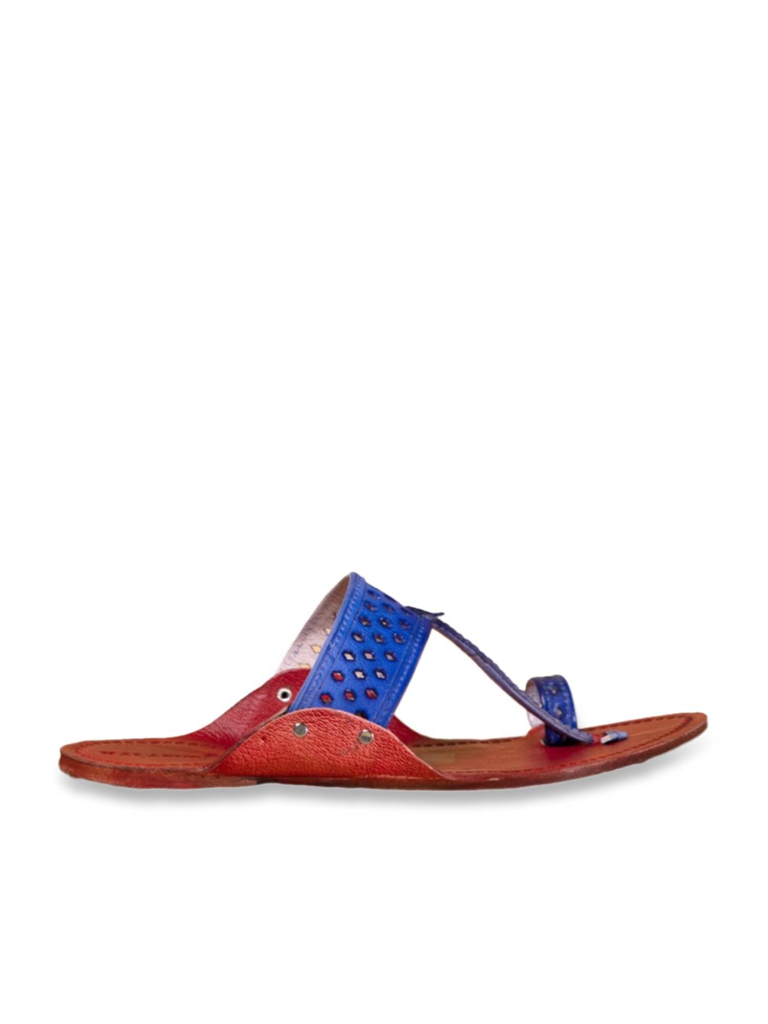 Kalapuri Men's Red Kolhapuri Sandals