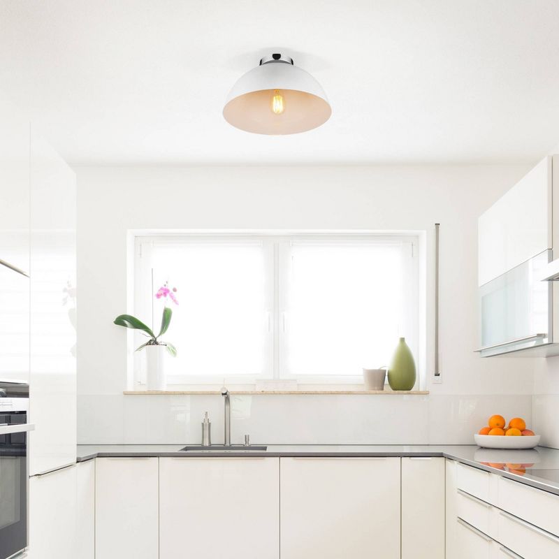 Brady Semi-Flush Mount Ceiling Light Matte White - Globe Electric