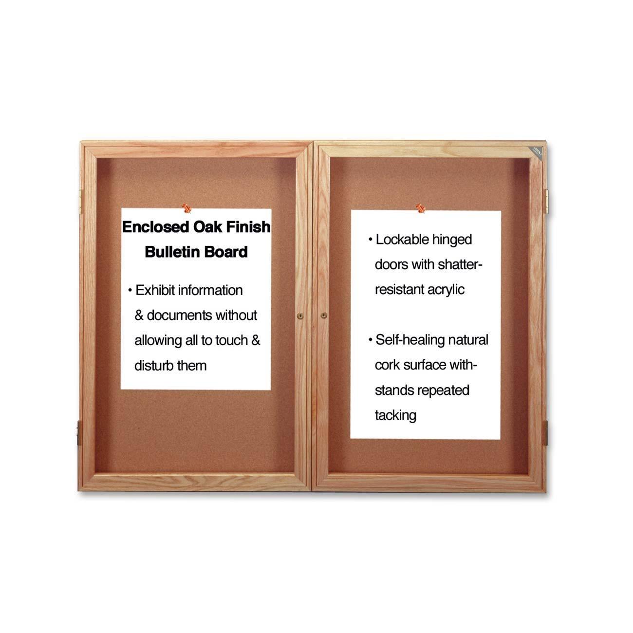 GHENT PW23648K Enclosed Cork Bulletin Board 36x48", 1 Door