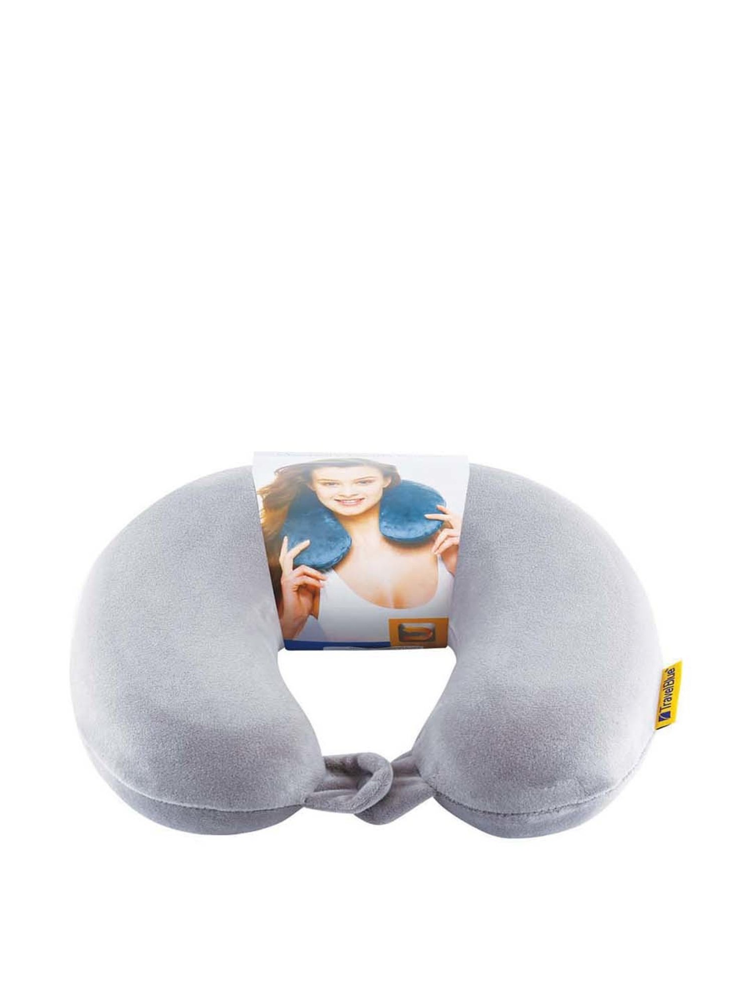 Travel Blue Grey Memory Foam Neck Pillow
