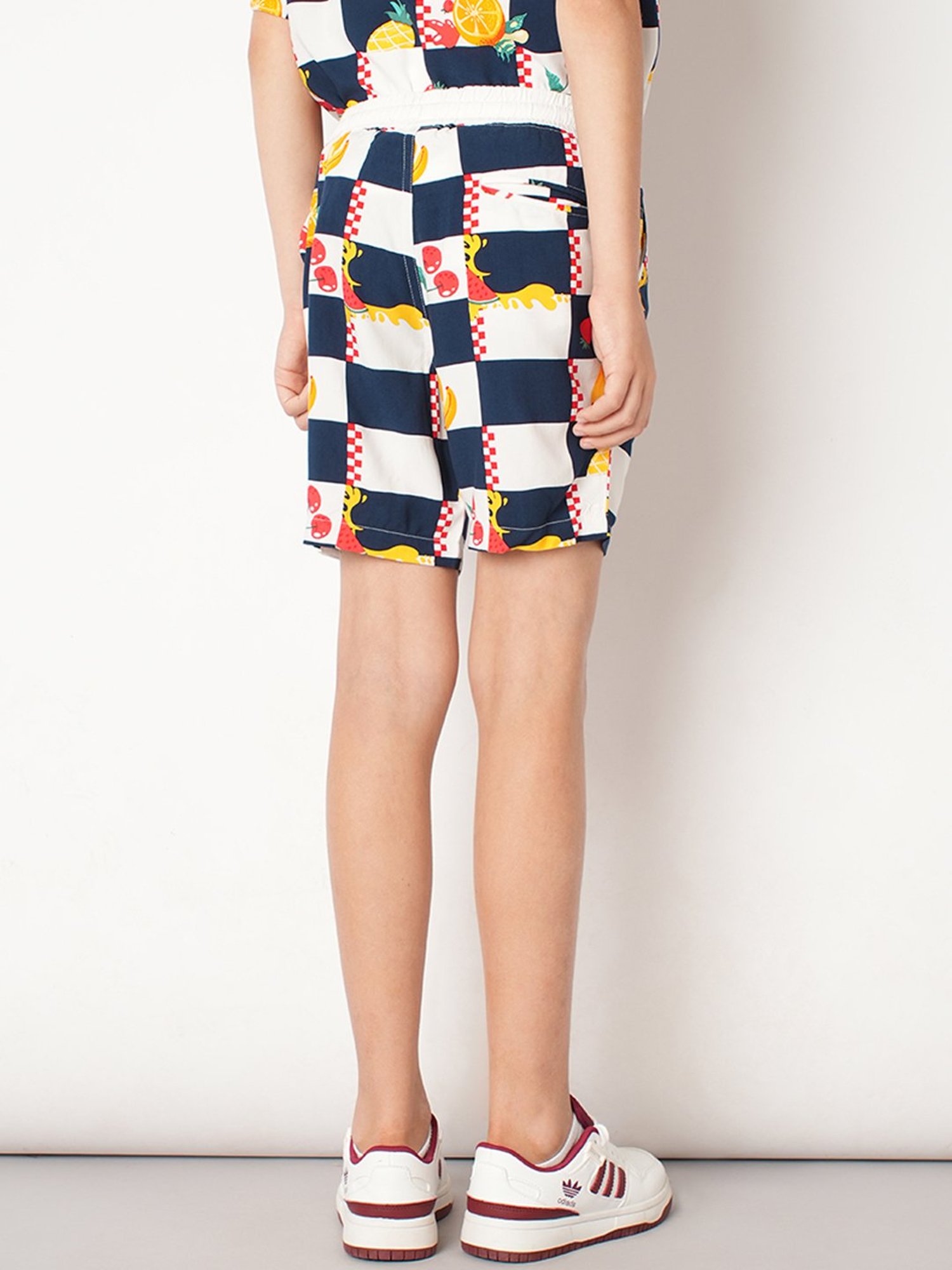 Jack & Jones Junior Navy & White Checks Shorts