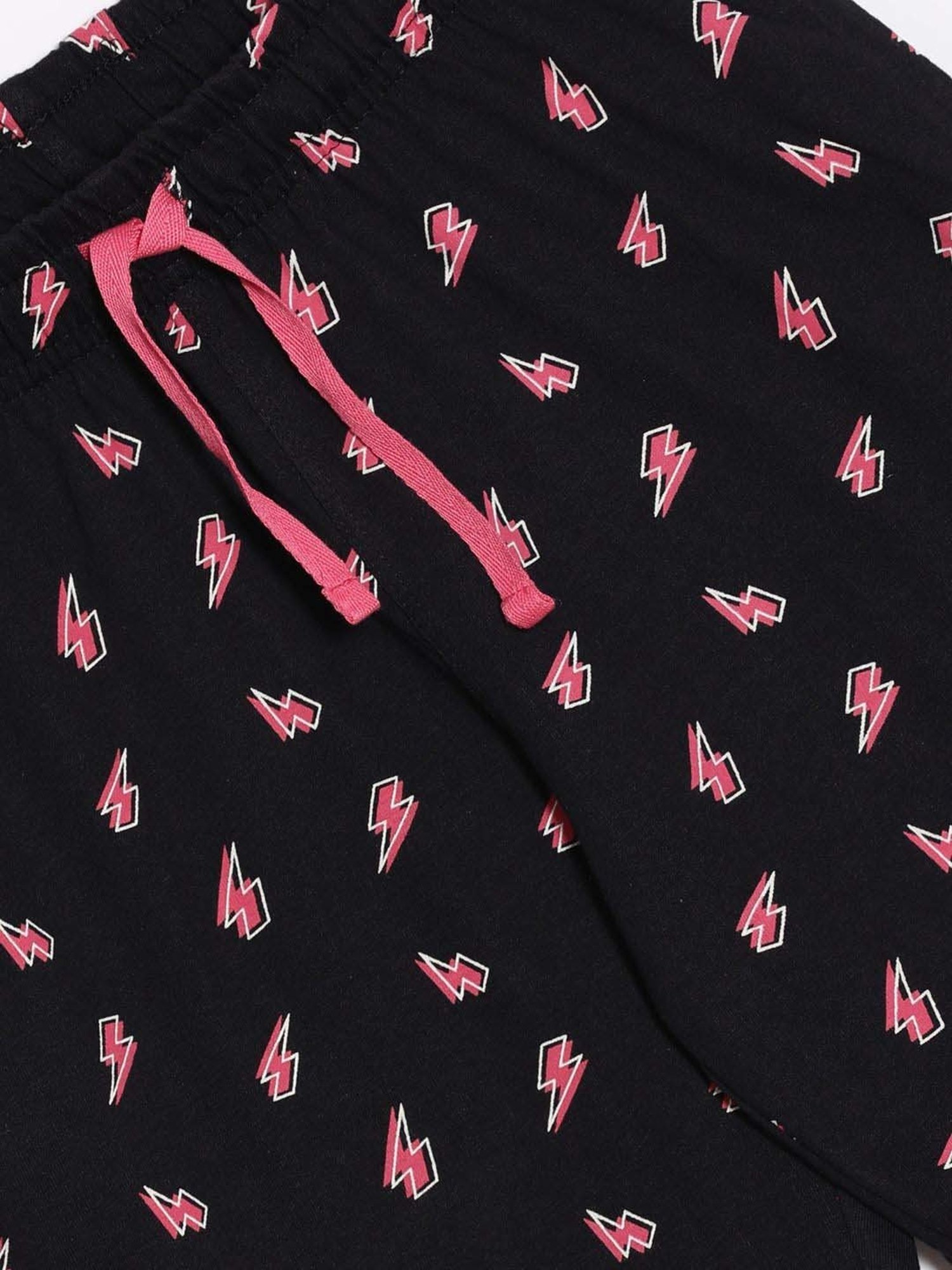 Dixcy Slimz Kids Black & Pink Cotton Printed Shorts