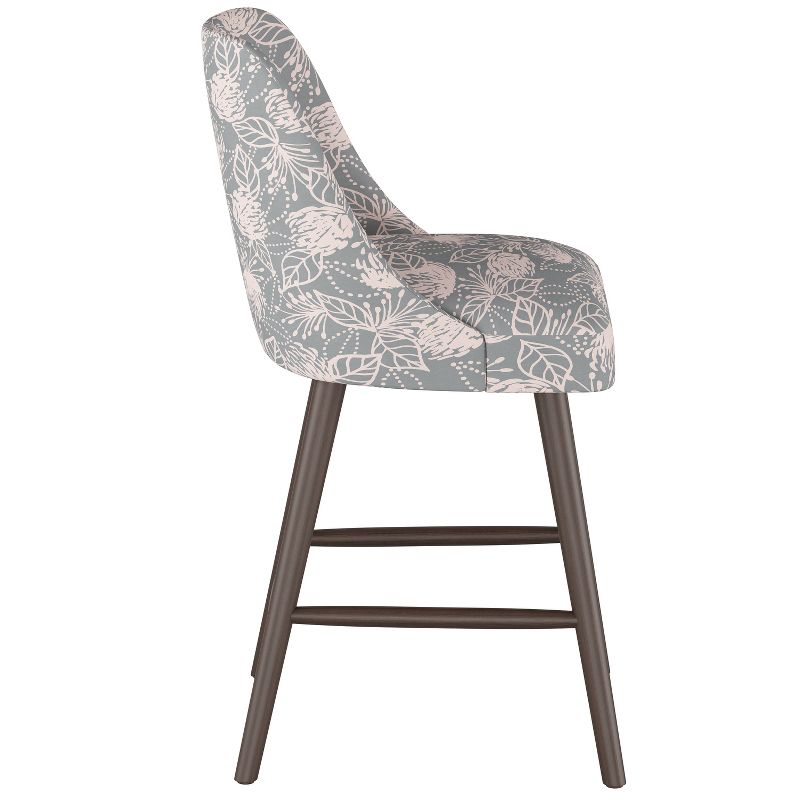 27" Geller Modern Counter Height Barstool Sketch Floral Gray Pink - Project 62™