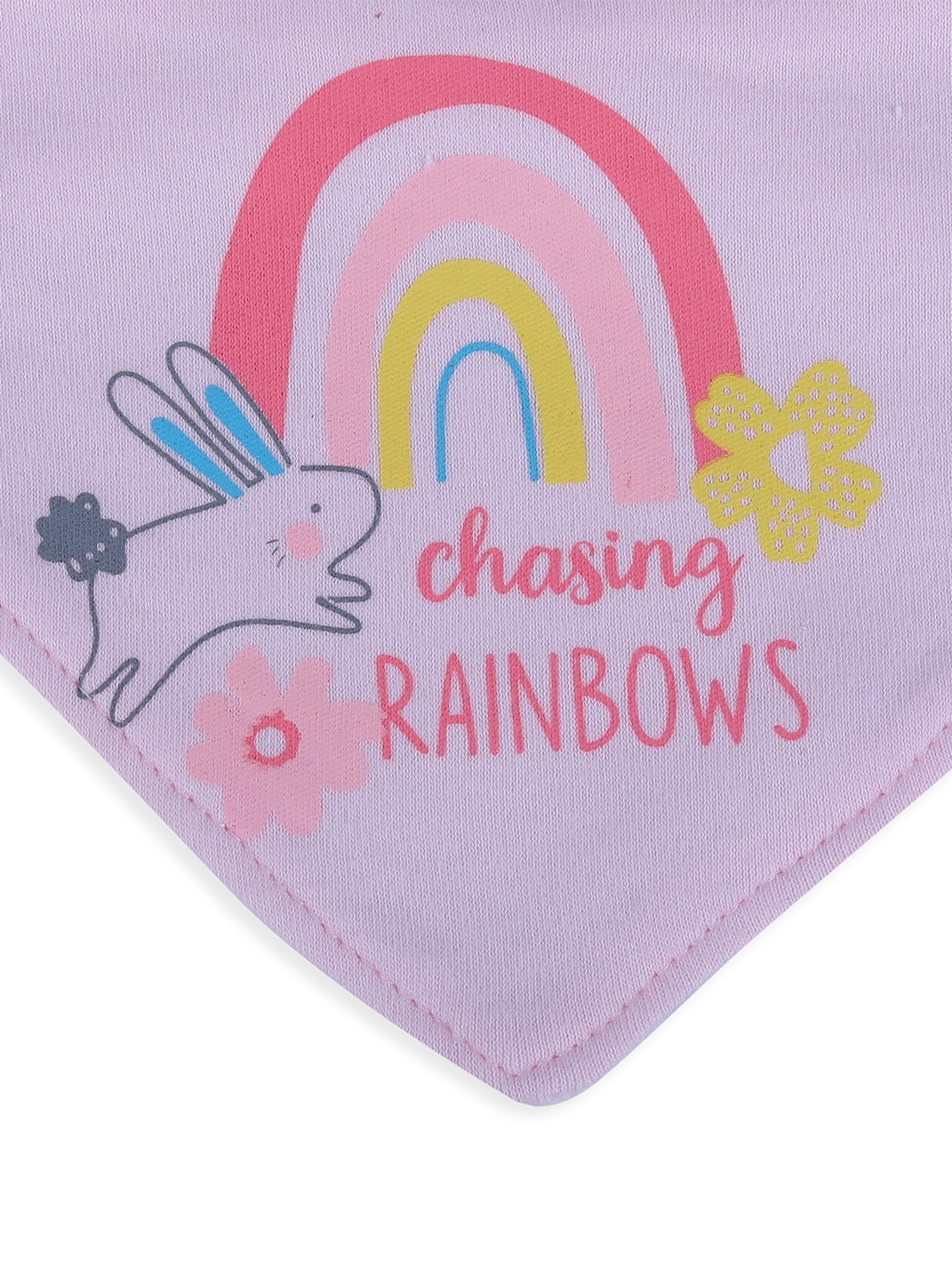 Baby Moo Kids Pink & White Cotton Printed Bib (Pack of 3)