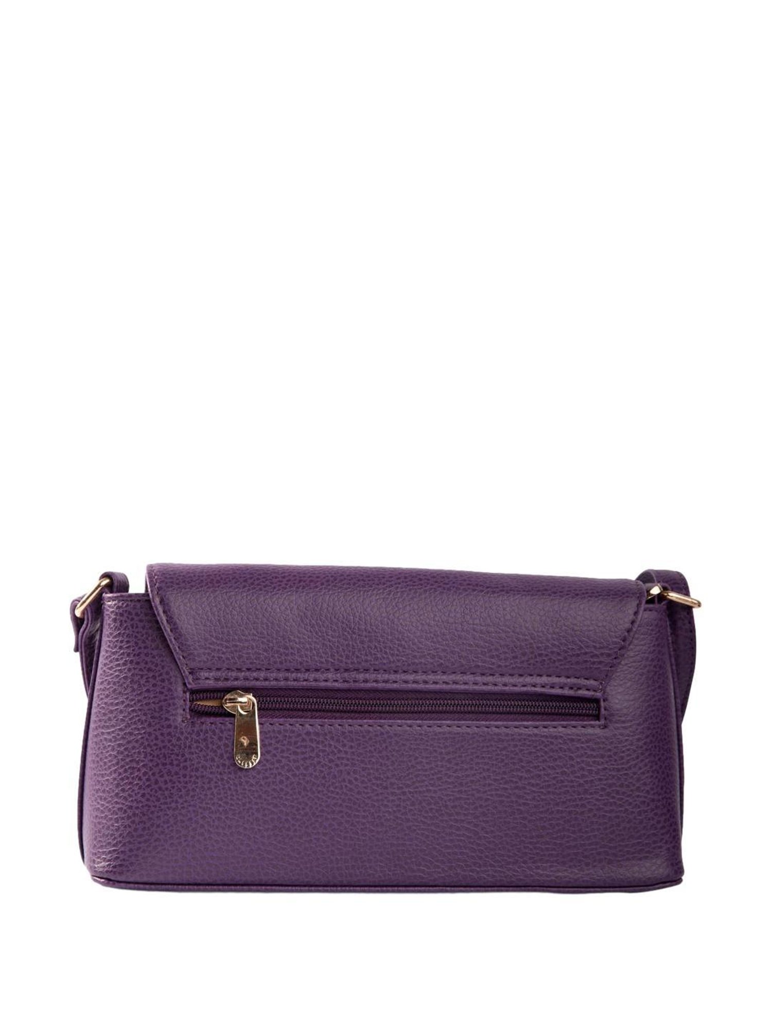 Caprese March Purple Faux Leather Solid Sling Handbag