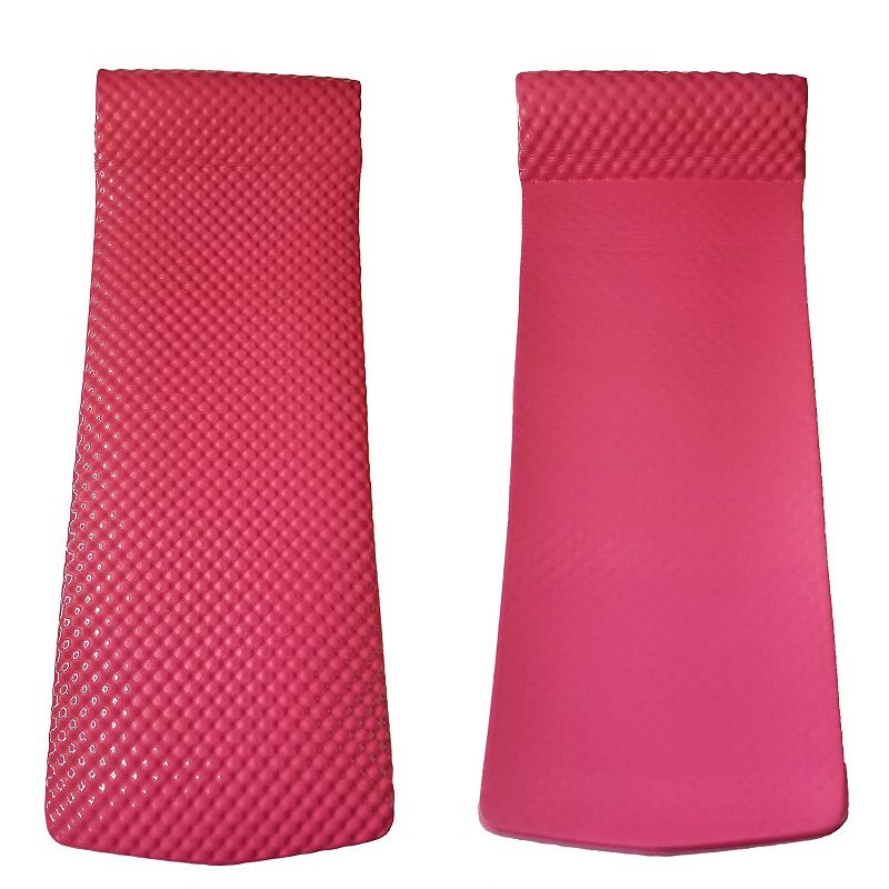 Vos 72 Inch Soft Wavy Foam Long Lasting UV Chlorine Resistant Water Pool Float Lounger Raft for Lakes, Rivers, and Open Water, Pink