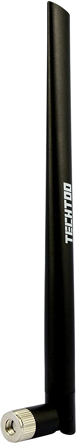 TECHTOO WiFi Antenna Dual Band 7dBi 2.4GHz/5.8GHz with RP-SMA Connector for Wireless Network Router USB Adapter PCI Card IP Camera DJI Phantom Wireless Range Extender FPV UAV Drone (Black 1-Pack)
