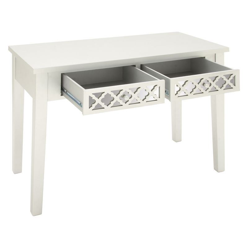 Wood and Mirror 2 Drawer Vanity Desk White - Olivia & May