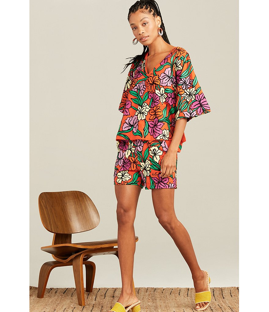 Roller Rabbit Jorales Mid Rise Coordinating Sierra Shorts