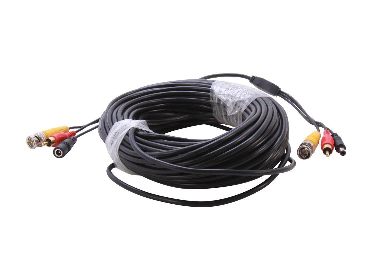 SA SCC-100RB 100 ft. Security Camera Cable + Power, BNC Male + RCA Male + DC Male to Female - OEM