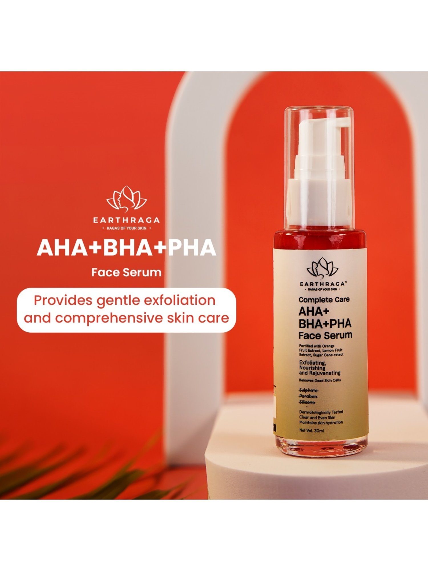 Earthraga Complete Care AHA+BHA+PHA Face Serum - 30 ml