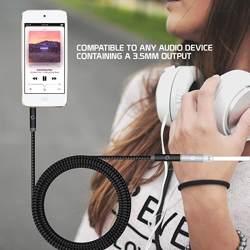 6Feet Gold Plated 35mm Male to Female Audio Extension Cable for Headphones Audio Aux and Car Stereo Retail Packaging