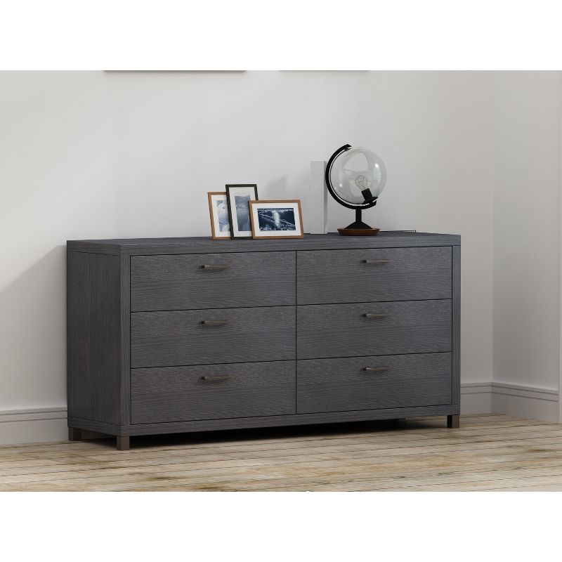 Cary 6 Drawer Chest Black/White - loft607