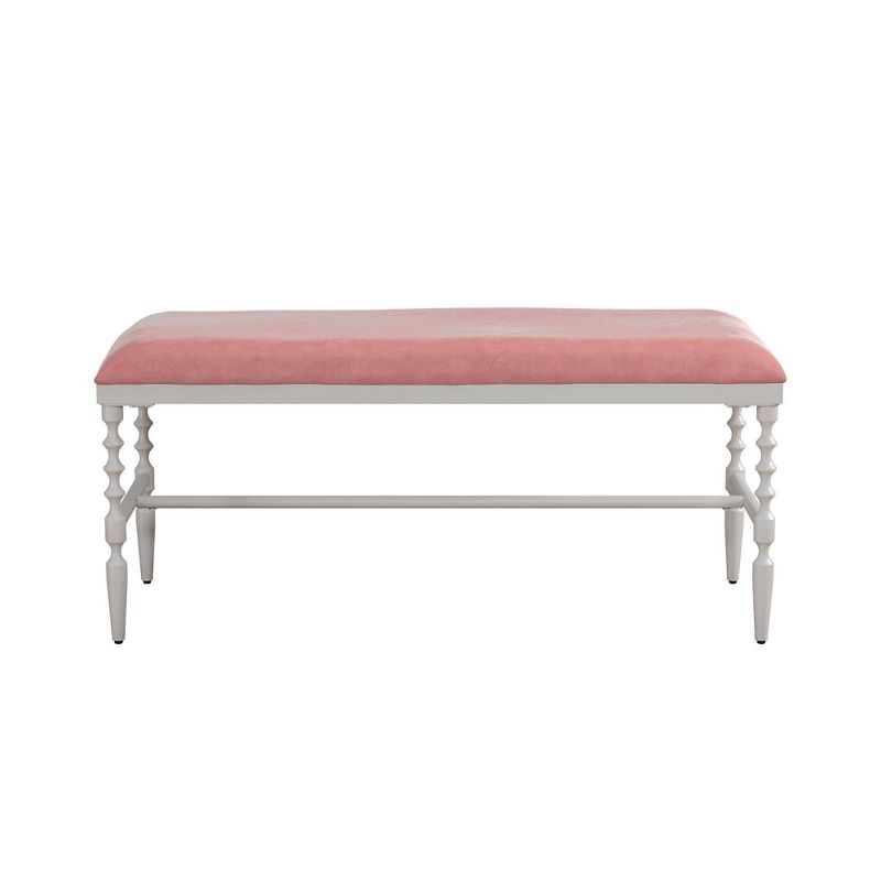 Emilia Microfiber Upholstered Metal Bench - Room & Joy