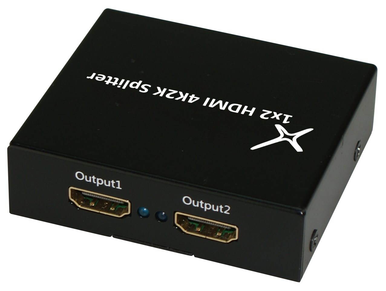 XtremPro HDMI Splitter Powered Hub 4K 2K Full 3D W/ 3Gbps Bandwidth 1 in 2 out / 1 to 2 - Black (62002)