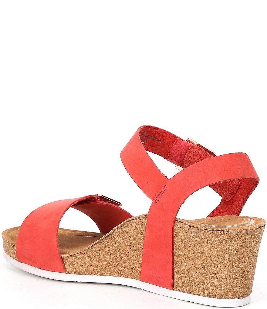 Aetrex Lexa Leather Wedge Sandals