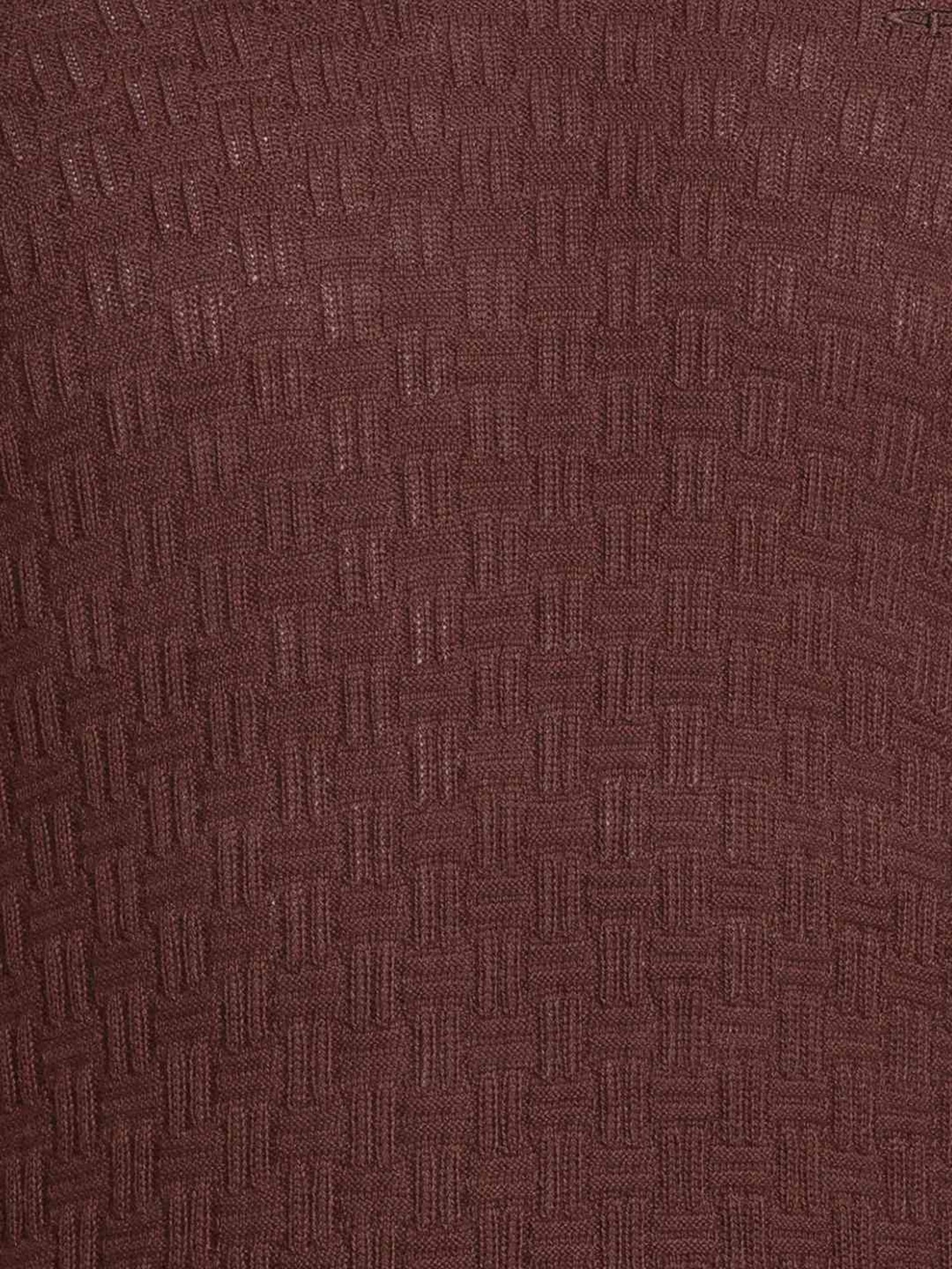 ColorPlus Brown Tailored Fit Self Pattern Sweater