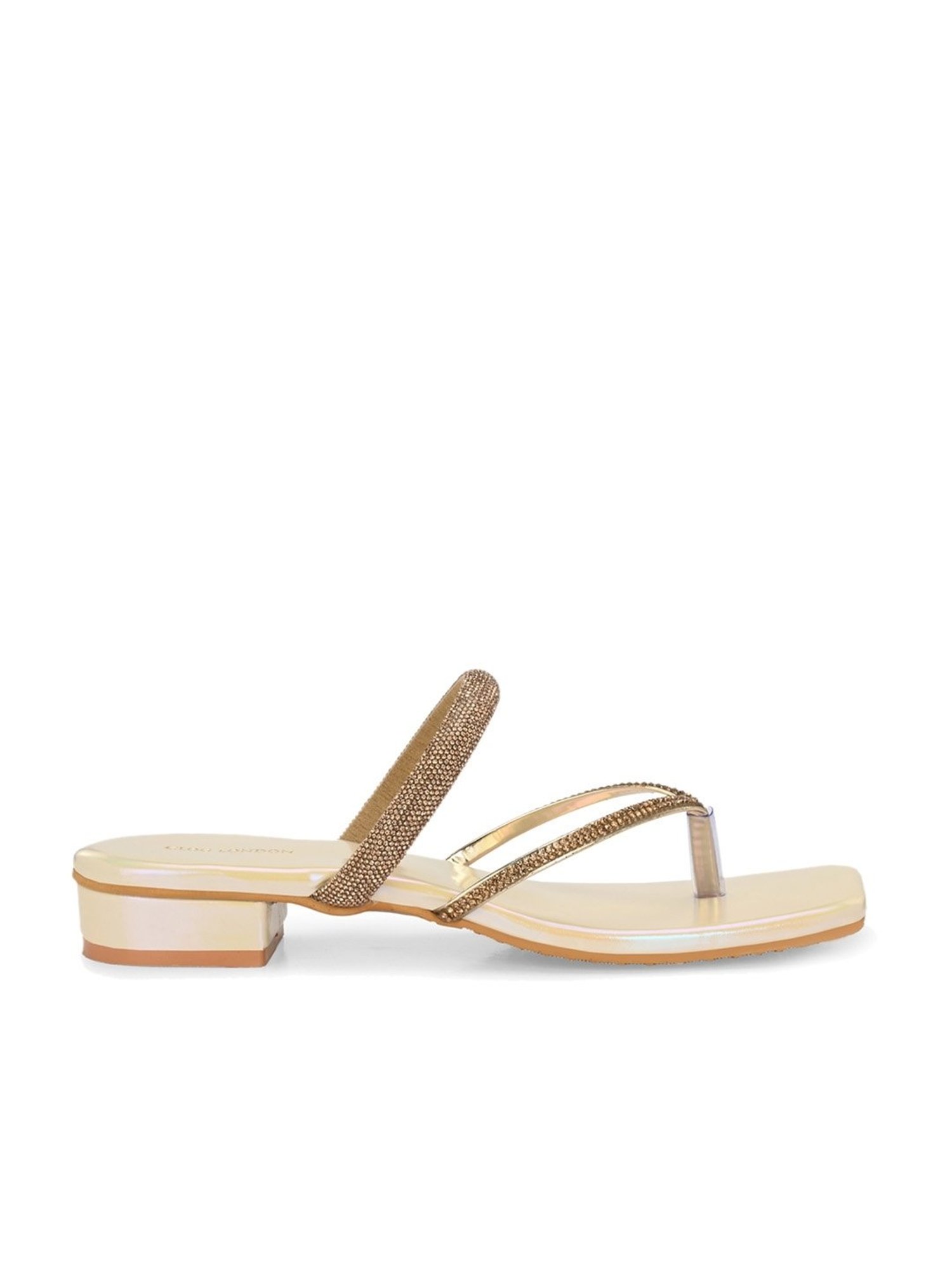 Clog London Women's Cream Thong Sandals