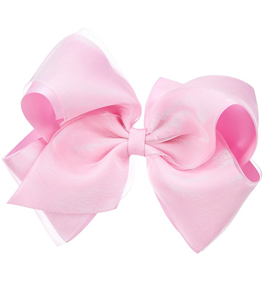 Copper Key Patterned Sparkle and Grosgrain Overlay King Bow