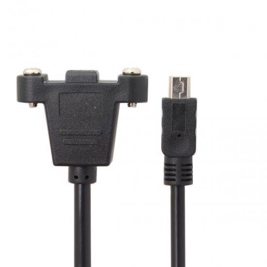 Xiwai  5m Panel Mount Type Mini USB 5Pin Male to Female Extension Adapter Cable with Screws