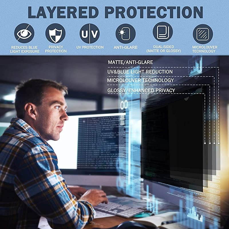 22 inches Computer Privacy Screen Filter AntiSpy AntiGlare Screen Protector Film Compatible 22 Widescreen Computer Monitor with Aspect Ratio 1610 WxH474mm x 296mm