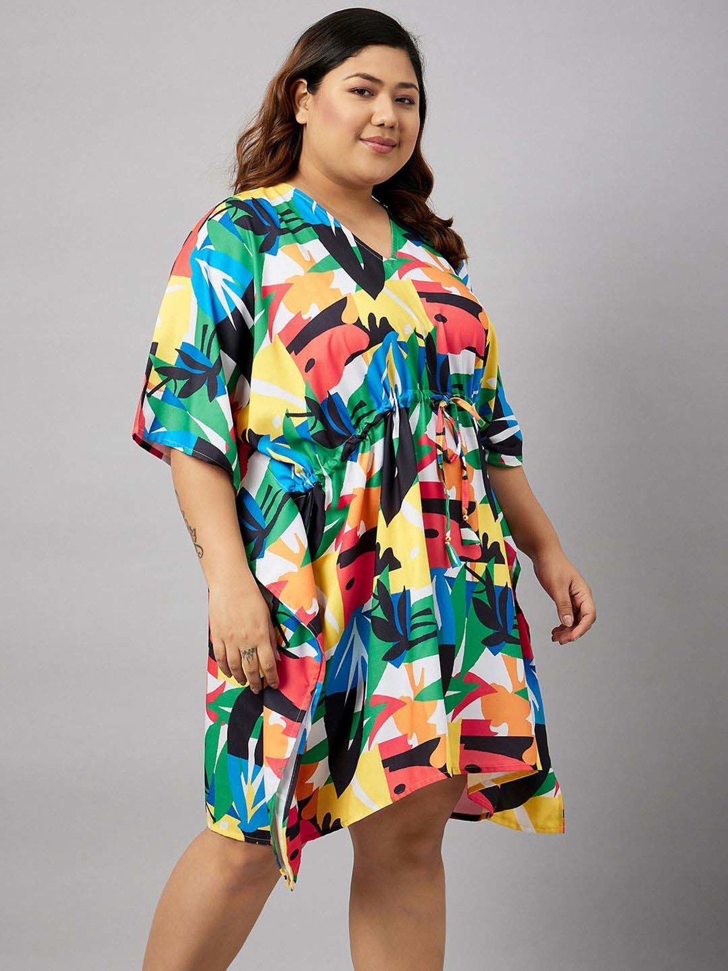 Secrets By ZeroKaata Multicolored Printed Kaftan