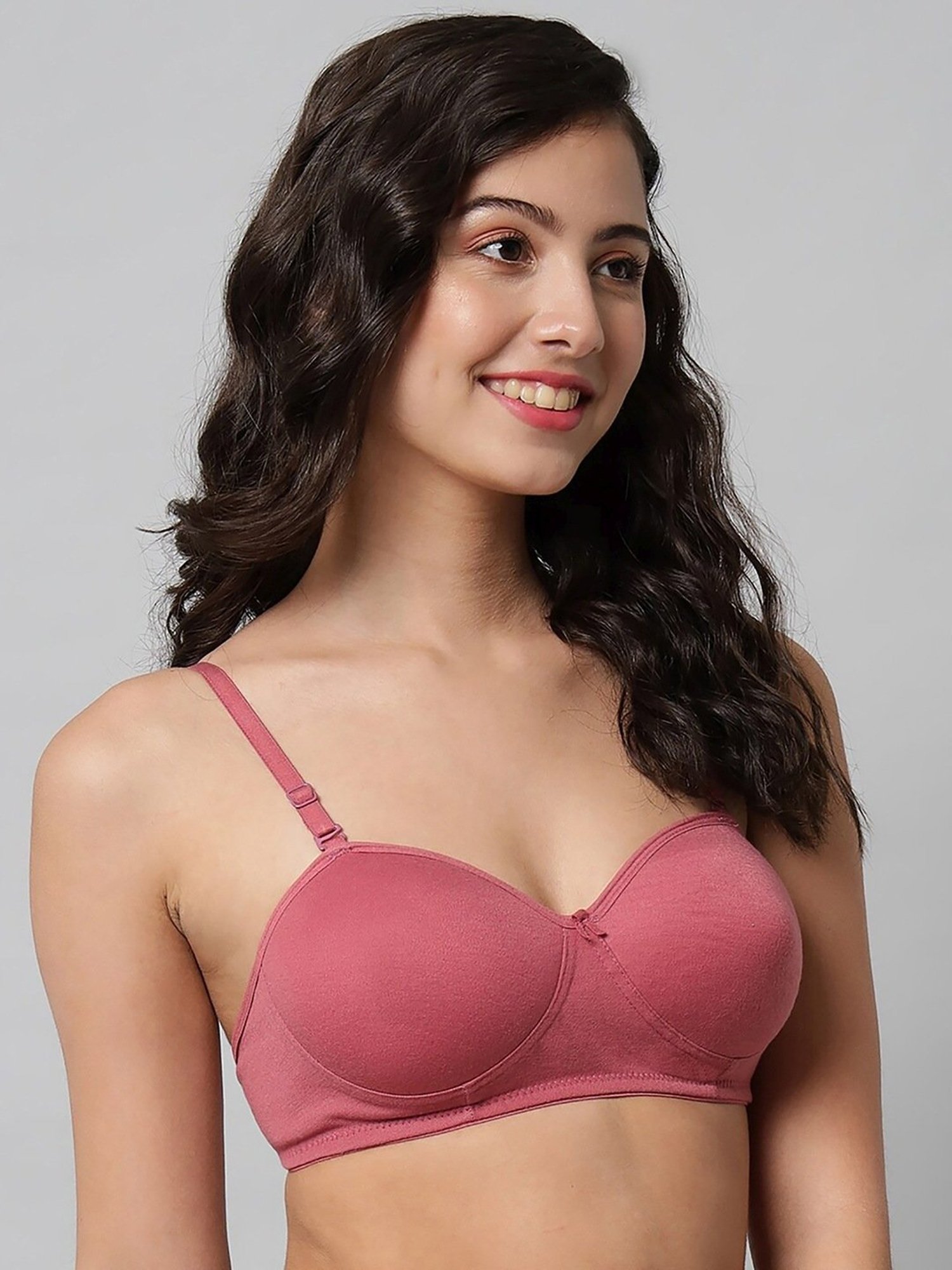 AROUSY Pink & Blue Cotton Demi Cup Bra - Pack Of 2