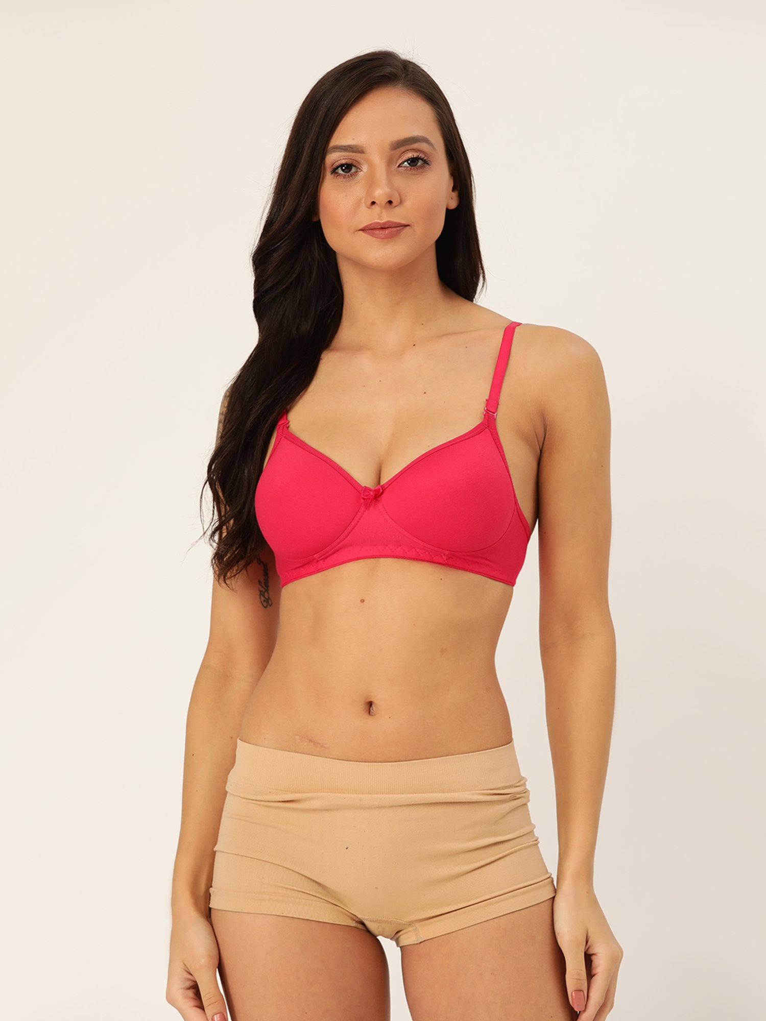 Lady Lyka Multicolor Non Wired Padded T-Shirt Bra (Pack of 2)