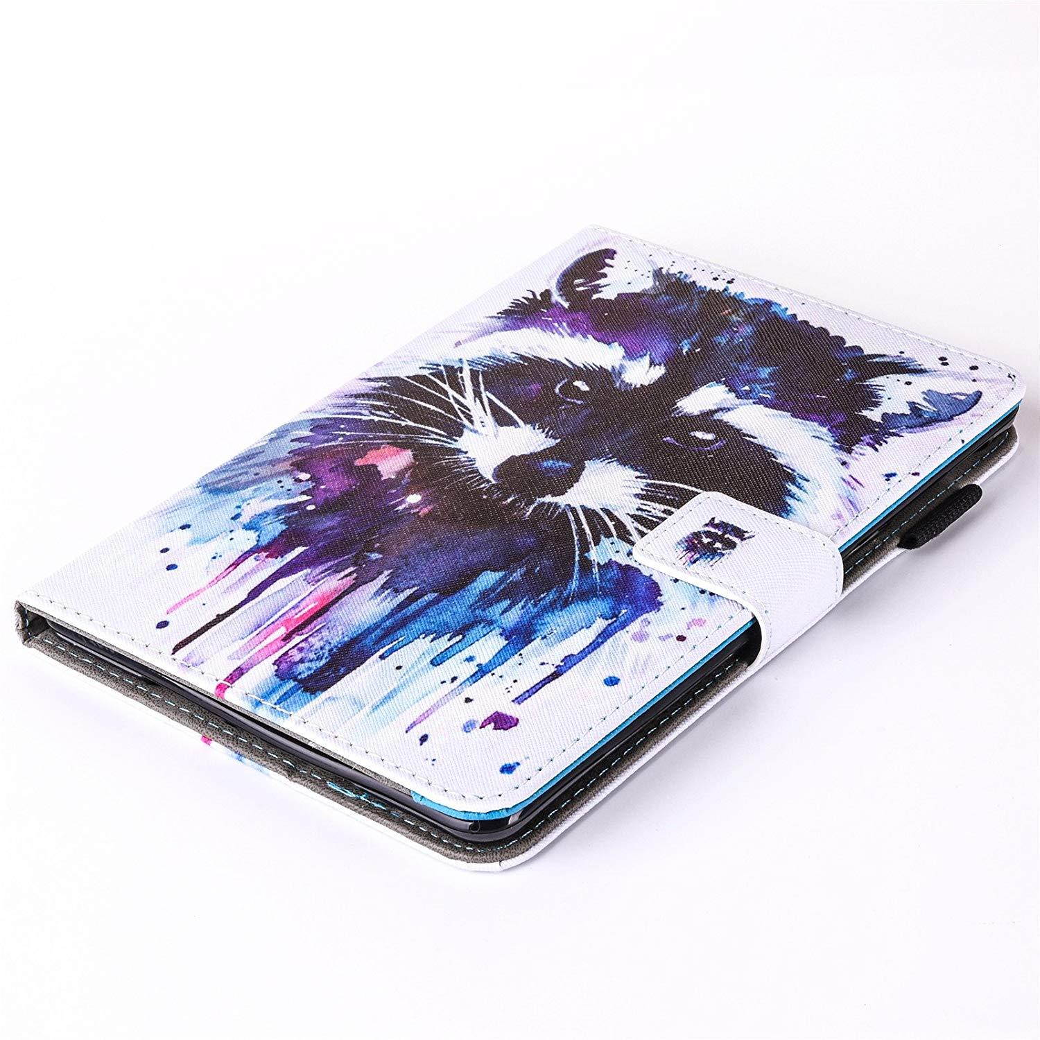 iPad 9.7 inch 2018/2017 Case, iPad Air Case, iPad Air2 Case, Dteck PU Leather Folio Smart Cover with Auto Wake/Sleep Feature Stand Case for iPad 9.7 Inch 2017 2018/iPad Air 2/iPad Air,Colorful Raccoon