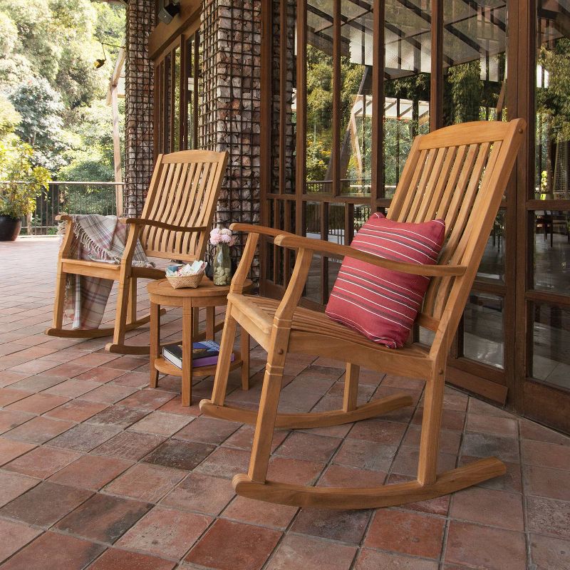 Sherwood 3pc Outdoor Solid Teak Chat Set - Natural - Cambridge Casual
