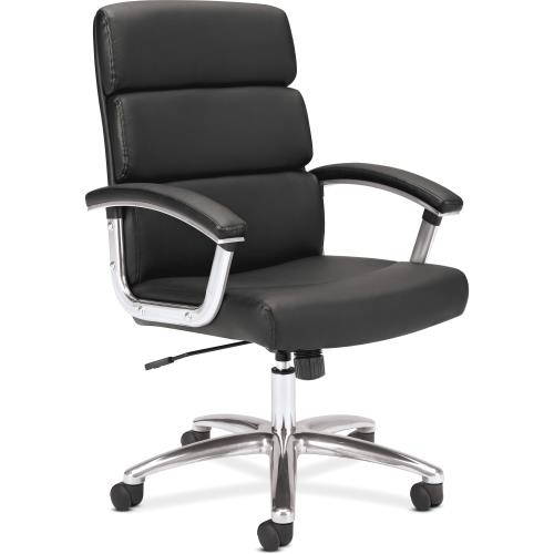 Basyx VL103 Series Executive Mid-Back Chair Black Leather VL103SB11