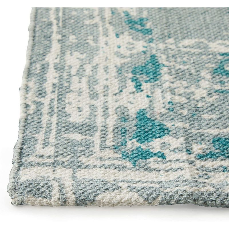 5'x7' Rectangle Braided Solid Cotton Area Rug Blue - Juvale