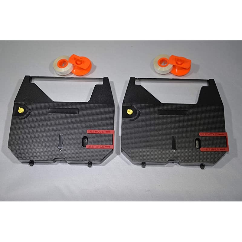 Compatible Typewriter Ribbons amp Correction Tape Spools for Olympia Carrera ICarrera I Deluxe Typewriters Includes 2 Black Typewriter Cassettes and 2 Lift Off Correction Spools