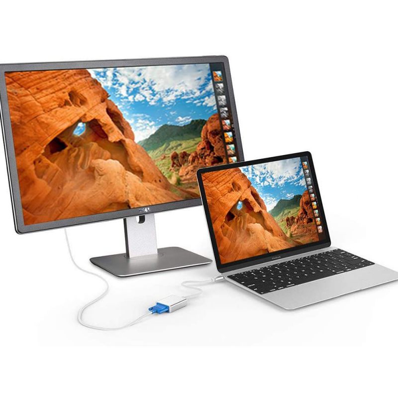 USB-C to VGA Adapter, Bincolo USB 3.1 Type C (Thunderbolt 3) to VGA Converter Compatible with MacBook Pro, New MacBook, MacBook Air 2018, Dell XPS 13/15, Surface Book 2 and More