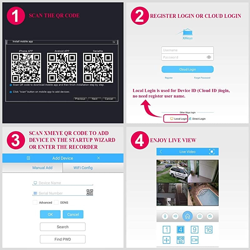 8CH Hybrid 5in1 1080P Lite Realtime CCTV Security DVR Video Recorder Remote Access QR Scan Motion Detection AlarmFits 1080P AHDTVICVIIP Camera960H CameraNO HDD