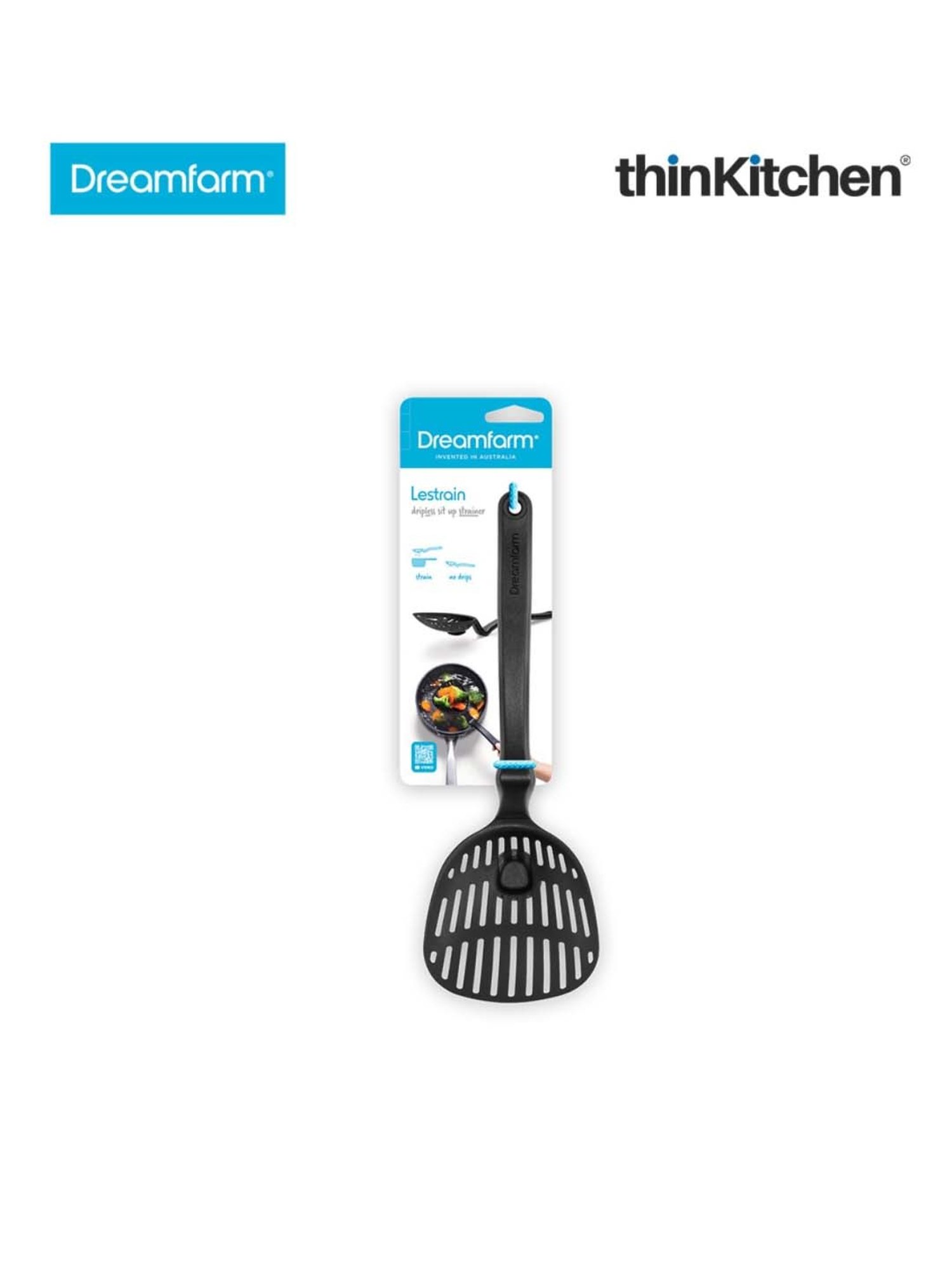 Dreamfarm Black Nylon Lestrain Drip-Catching Sit-Up Scoop Strainer