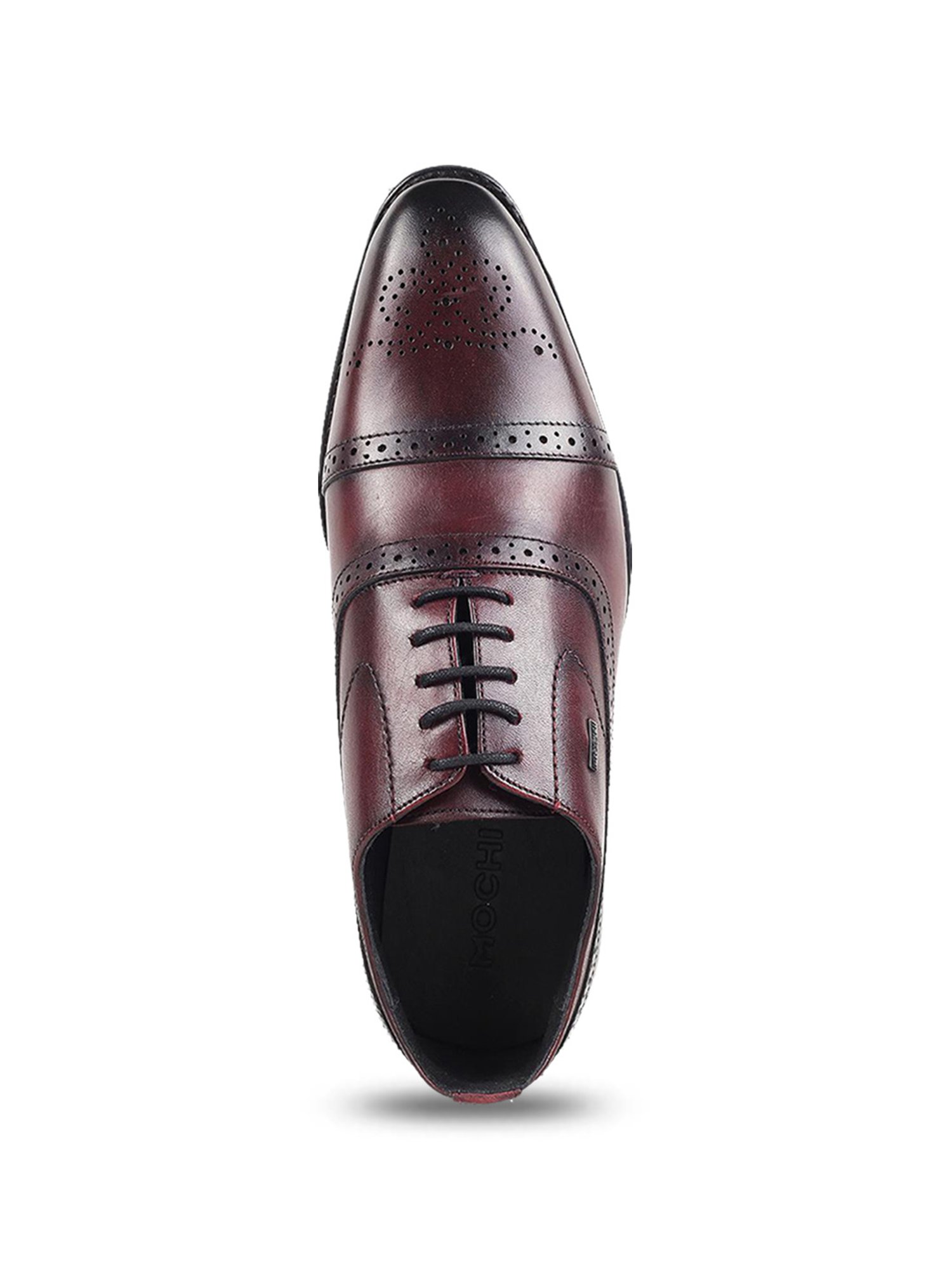 Mochi Men's Wine Oxford Shoes