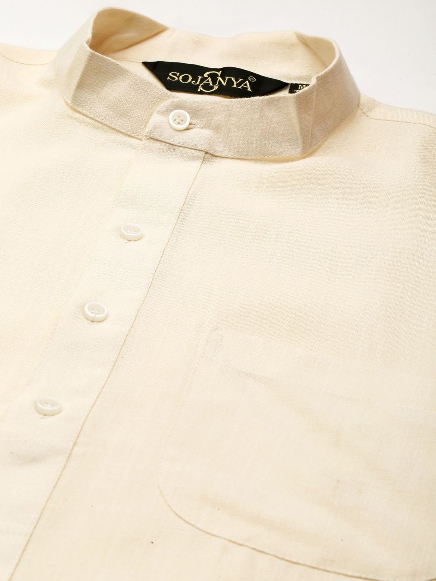 Sojanya Beige & Navy Regular Fit Printed Kurta Set With Jacket