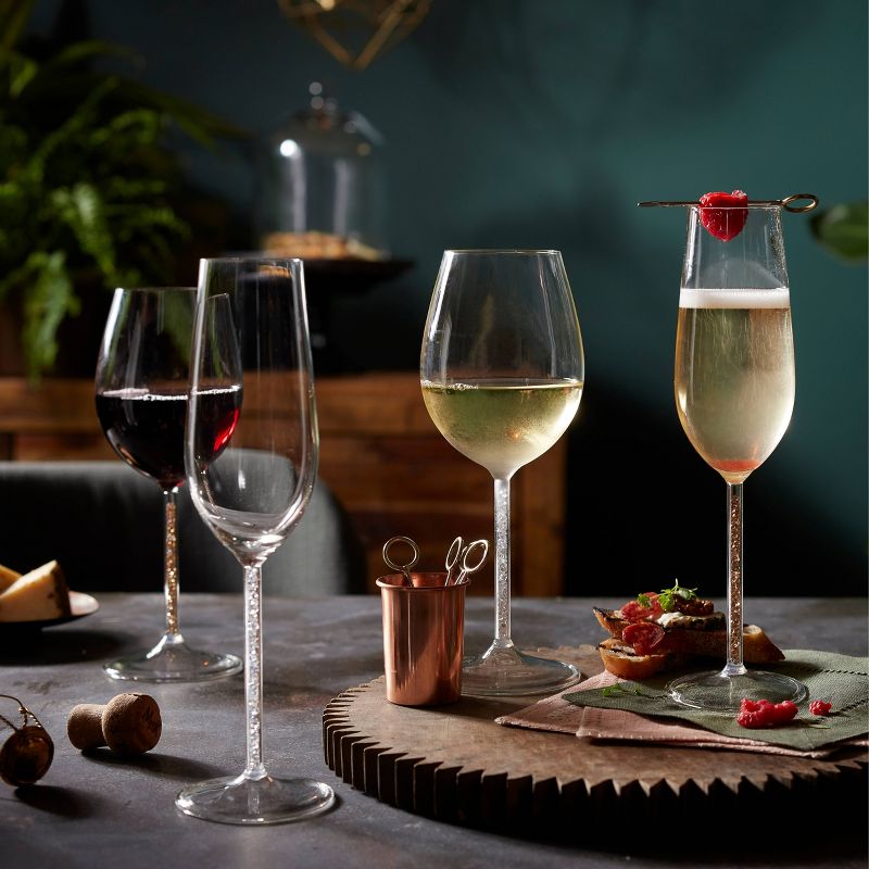 Libbey Glint Gold Stem Flute Glasses 9oz - Set of 2