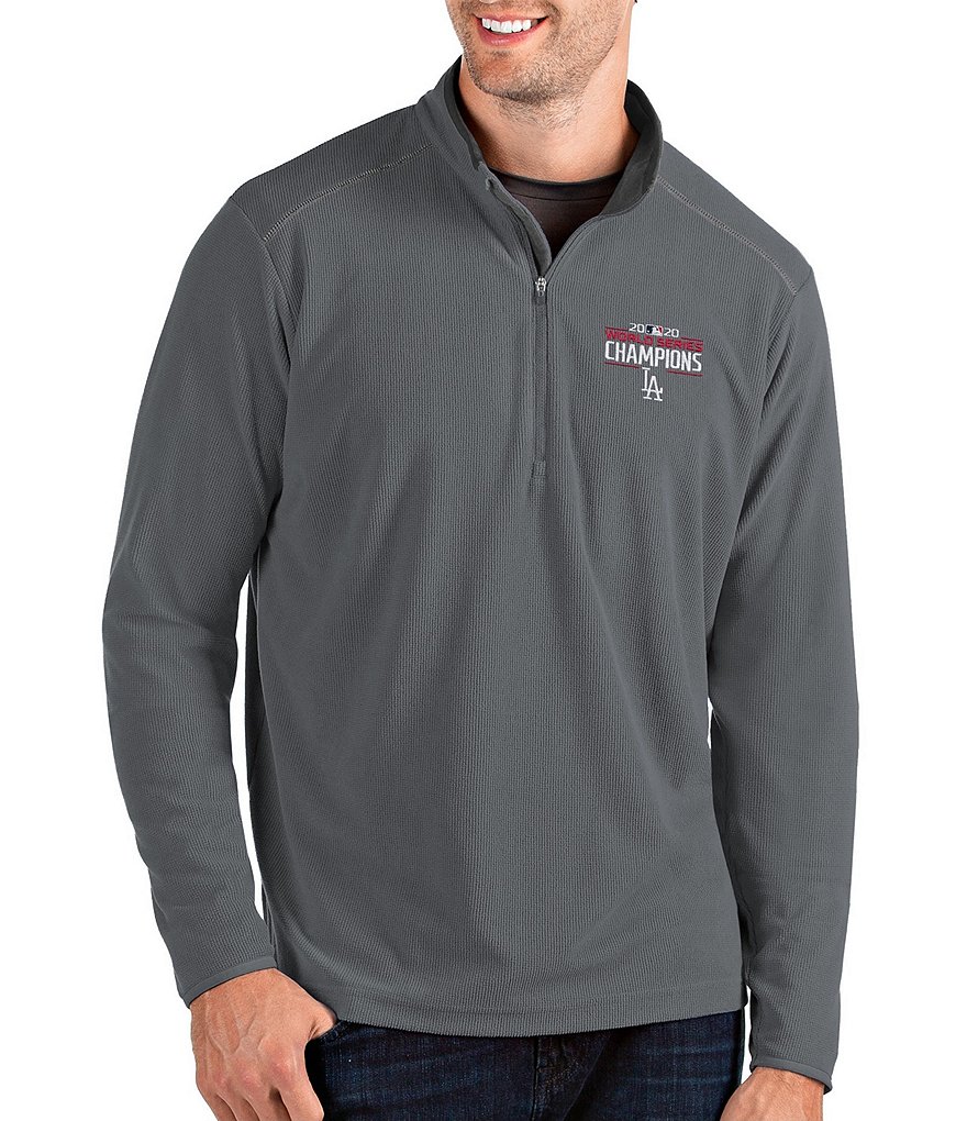 Antigua Los Angeles Dodgers 2020 MLB World Series Champions Glacier Textured Half-Zip Pullover