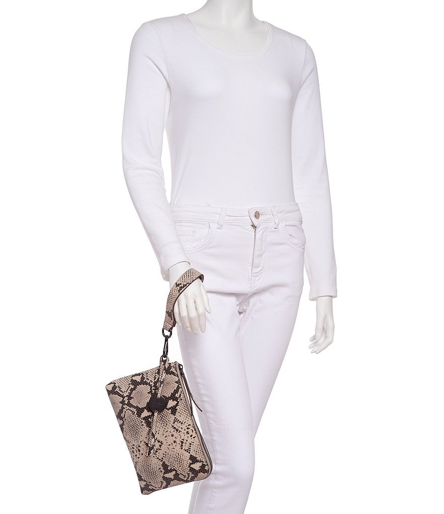 Margot Noelle Snake Print Leather Travel Pouch