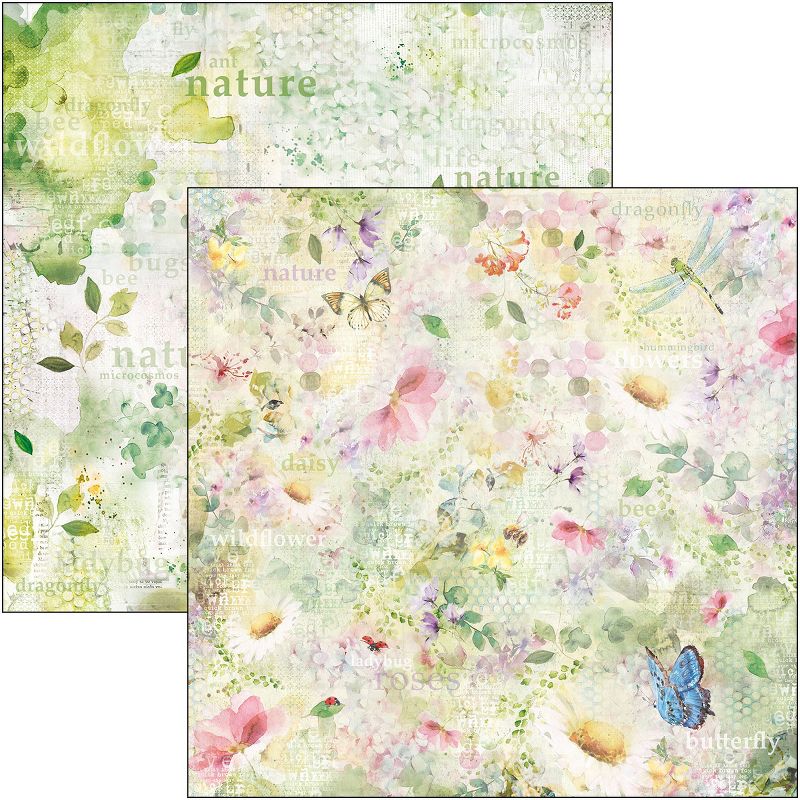 Ciao Bella Double-Sided Paper Pack 90lb 12"X12" 8/Pkg-Microcosmos, 8 Designs/1 Each