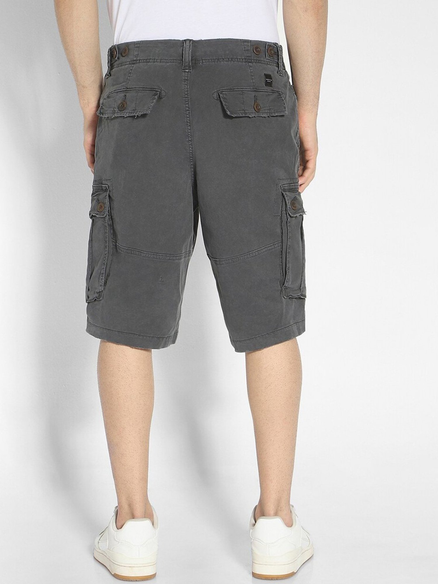 American Eagle Grey Regular Fit Cargo Shorts