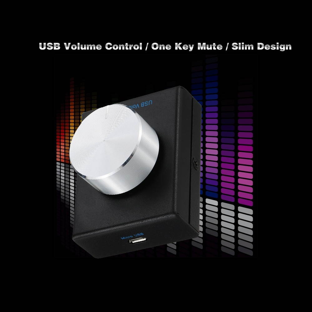 USB Volume Control Computer Speaker Audio Volume Controller Adjuster with One Key Mute Function