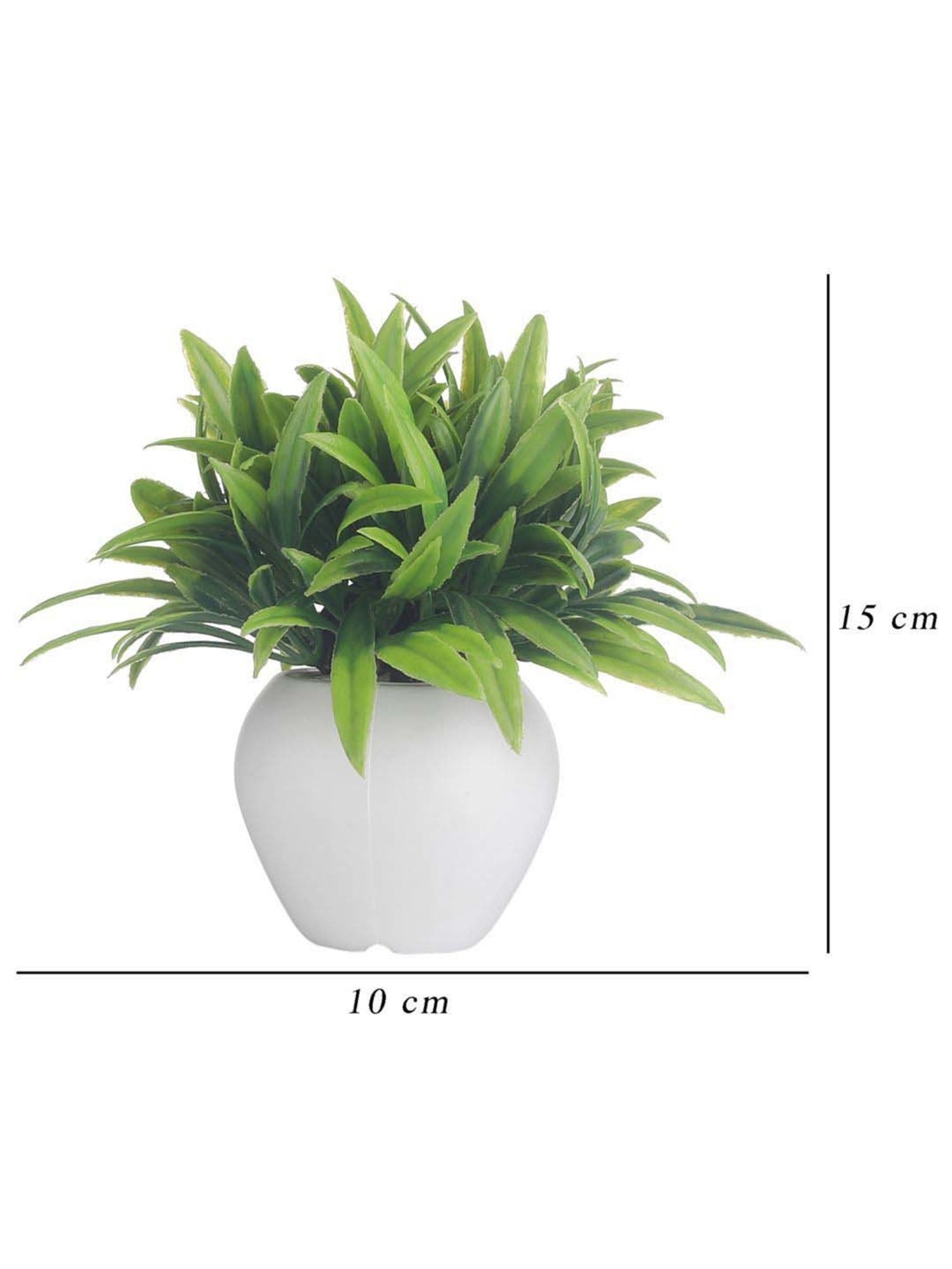 Foliyaj Multicolor Plastic Artificial Mini Plants - Set of 3